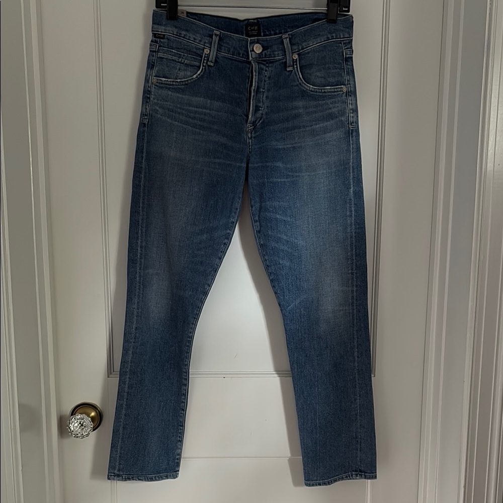 Citizens of Humanity Elsa mid rise slim fit crop jeans with button fly